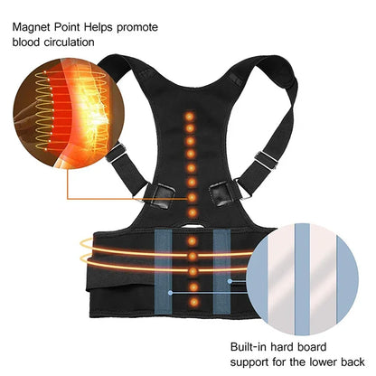 Magnetic Posture Corrector for Men Shoulder Upper Back Brace Pain Relief Back Belt Correct Hunchback Lumbar Support Girdle Strap