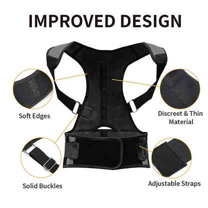 Magnetic Posture Corrector for Men Shoulder Upper Back Brace Pain Relief Back Belt Correct Hunchback Lumbar Support Girdle Strap