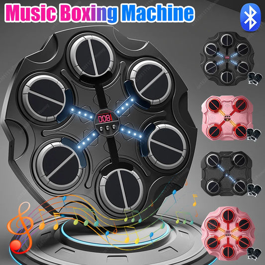 Music Boxing Machine Wall-Mounted Exercise Equipment Bluetooth-Compatible Smart Boxing Training Machine 4/6 Targets for Home Gym